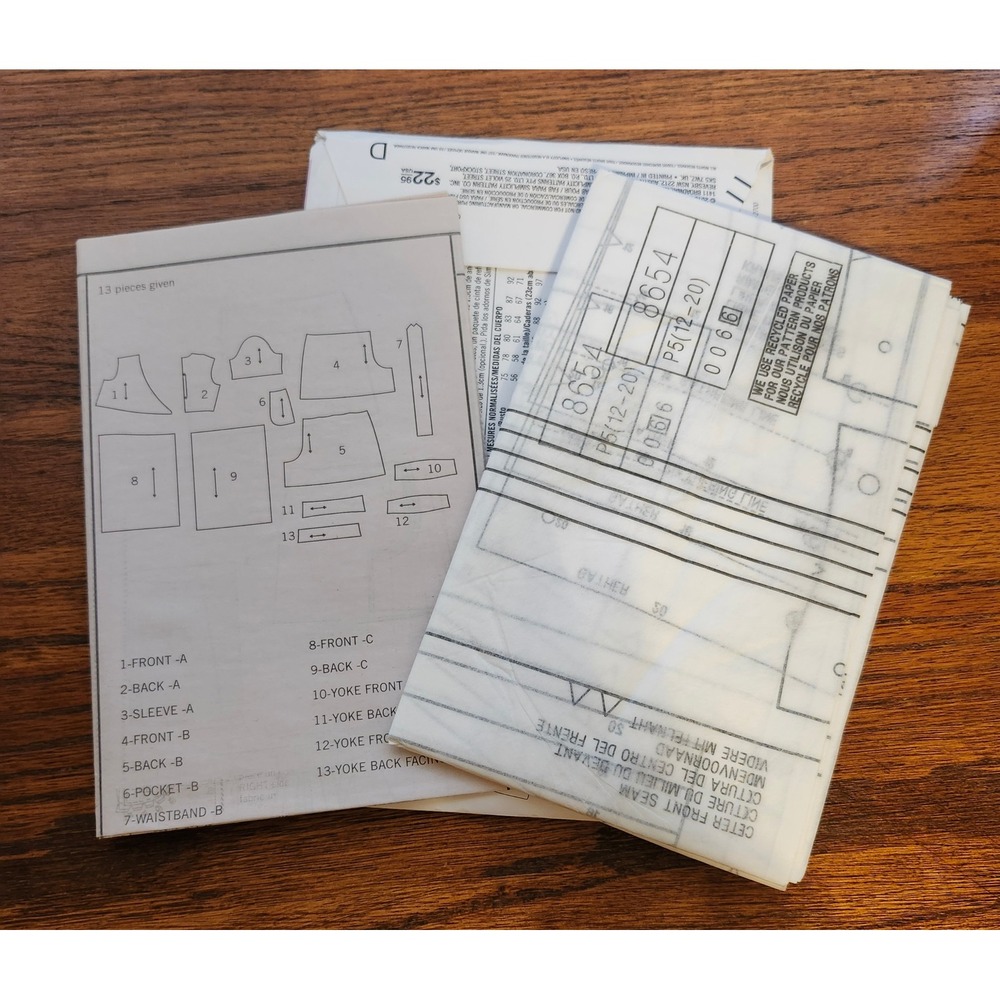 Simplicity 8654 1940s Sewing Pattern Tie Front Top Skirt Shorts Size 12-20 - Picture 3 of 3